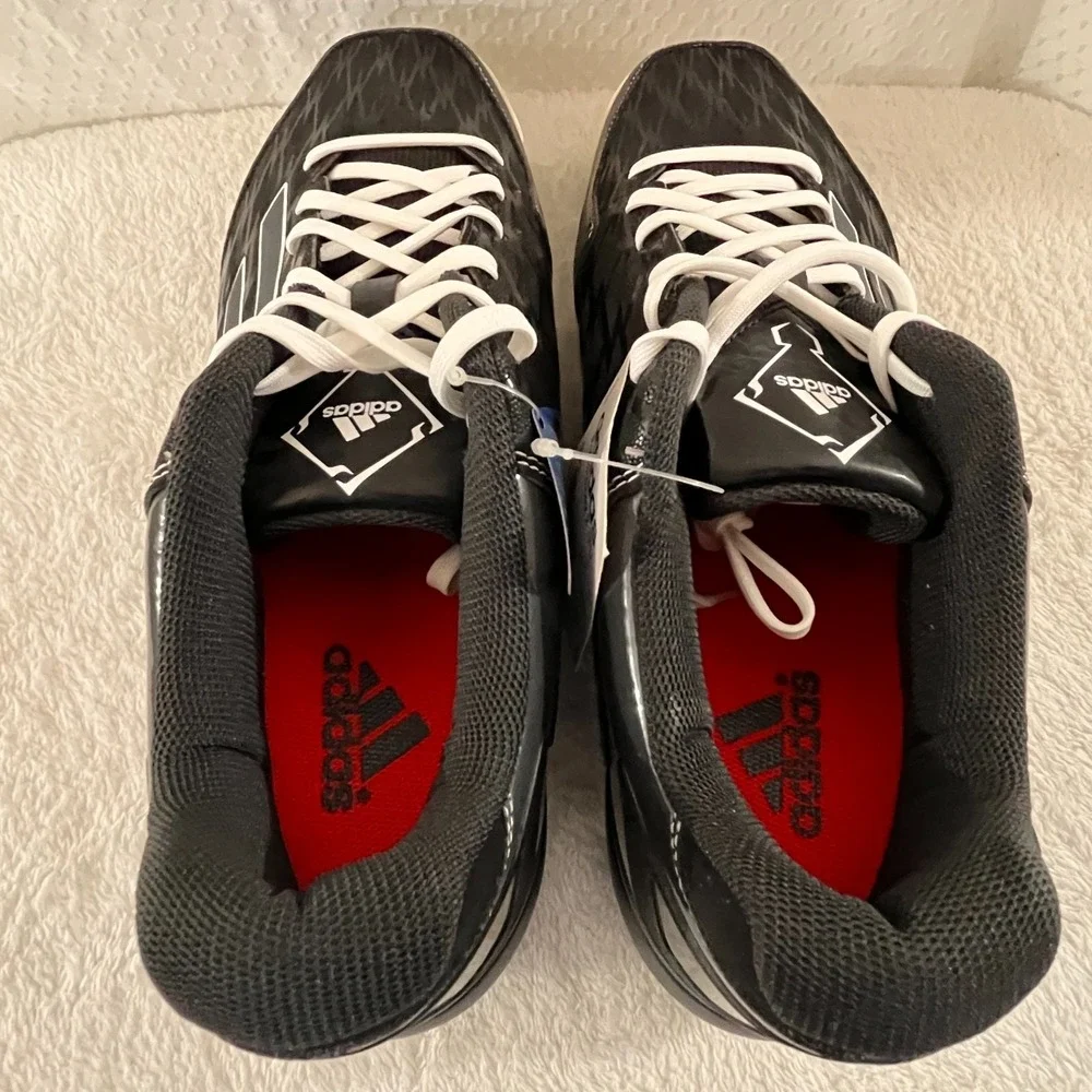 Adidas PowerAlley 2 TPU Men's Metal Baseball Cleats Size 15 Black White (D73940)